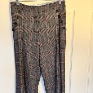 Veronica Beard Black and Gray Plaid Wide-Leg Pants (Matching blazer available)